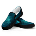 Night Sky And Full Moon Print Black Slip On Sneakers