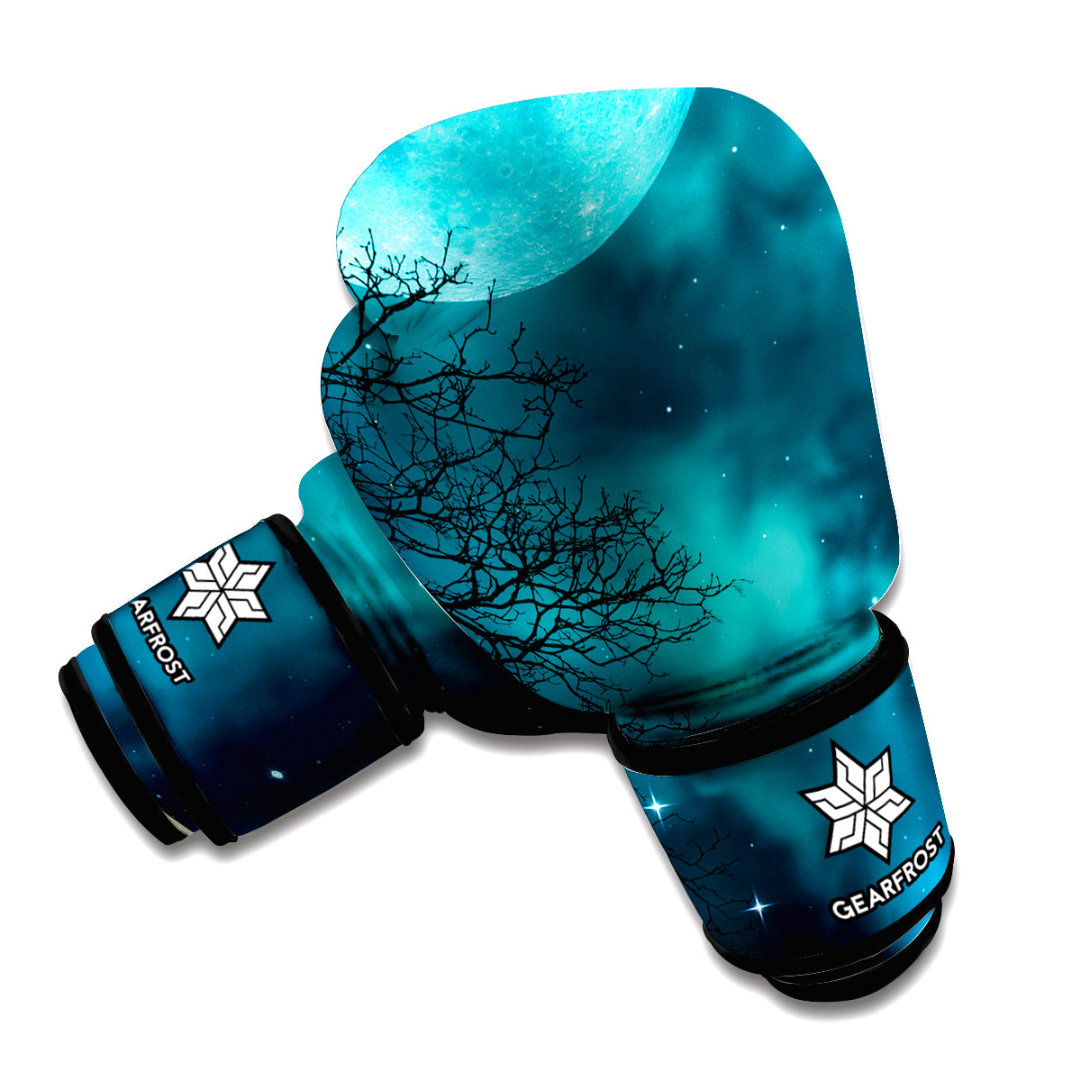 Night Sky And Full Moon Print Boxing Gloves