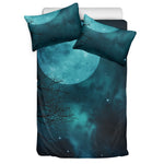 Night Sky And Full Moon Print Duvet Cover Bedding Set