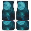 Night Sky And Full Moon Print Front and Back Car Floor Mats