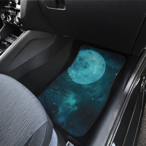 Night Sky And Full Moon Print Front and Back Car Floor Mats