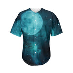 Night Sky And Full Moon Print Men's Baseball Jersey