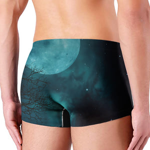 Night Sky And Full Moon Print Men's Boxer Briefs