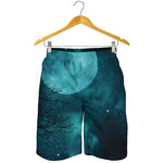 Night Sky And Full Moon Print Men's Shorts