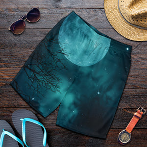 Night Sky And Full Moon Print Men's Shorts