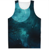 Night Sky And Full Moon Print Men's Tank Top