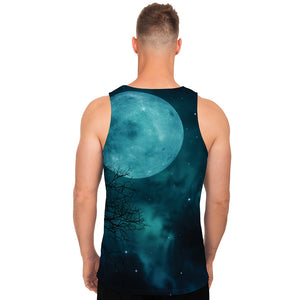 Night Sky And Full Moon Print Men's Tank Top