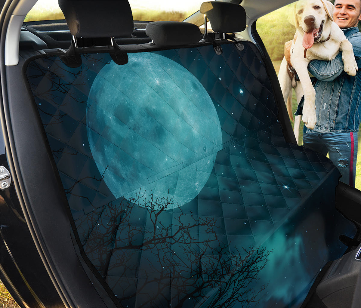 Night Sky And Full Moon Print Pet Car Back Seat Cover