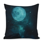 Night Sky And Full Moon Print Pillow Cover