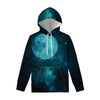 Night Sky And Full Moon Print Pullover Hoodie