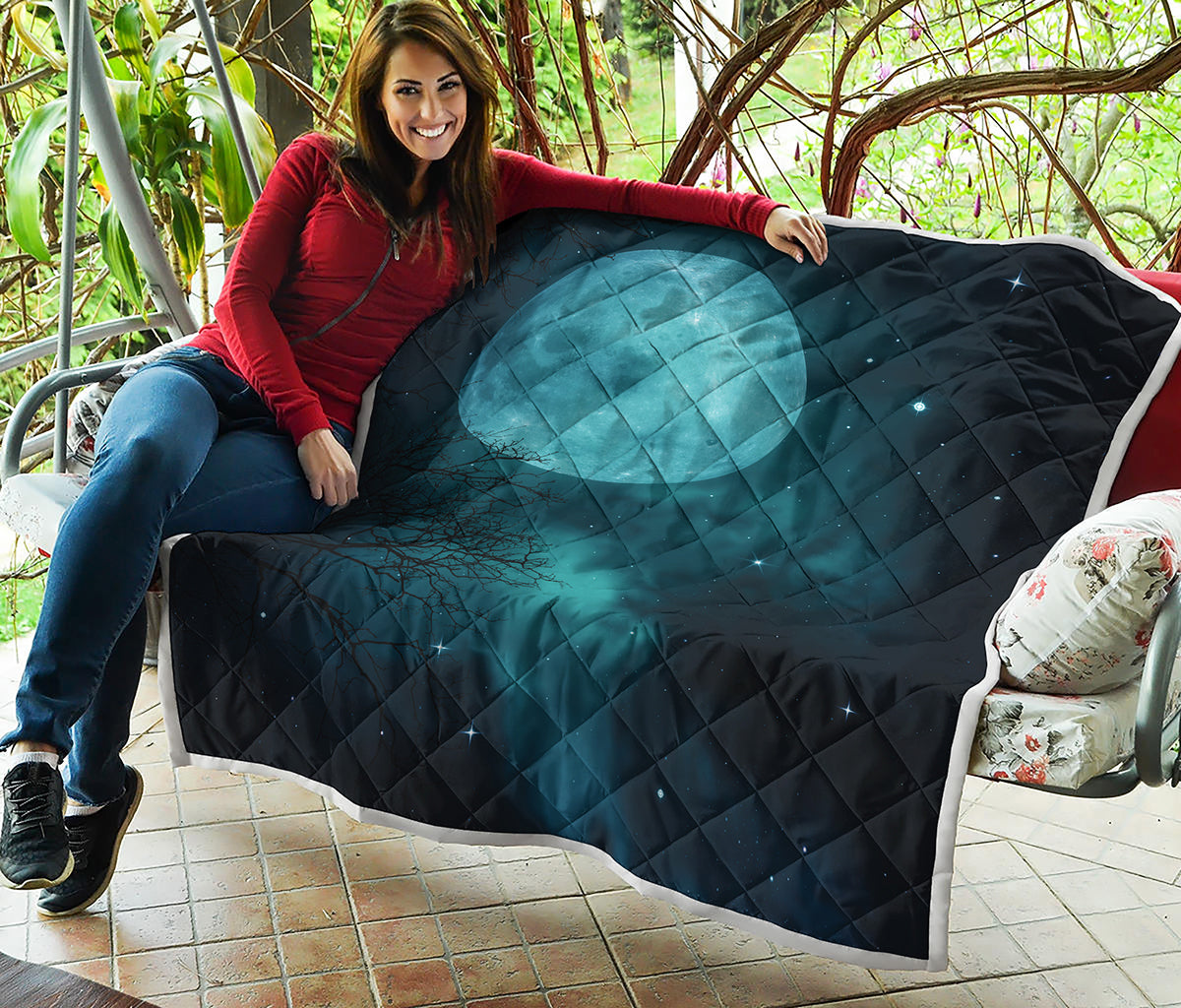 Night Sky And Full Moon Print Quilt
