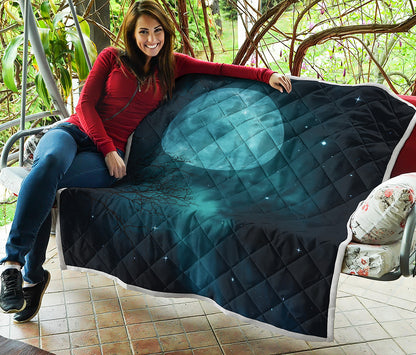 Night Sky And Full Moon Print Quilt