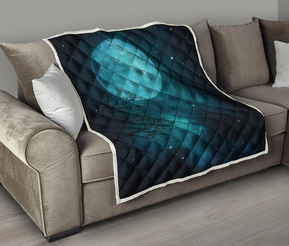 Night Sky And Full Moon Print Quilt