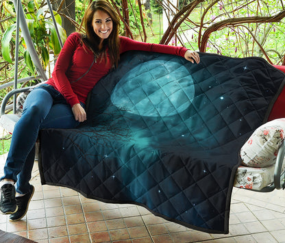 Night Sky And Full Moon Print Quilt