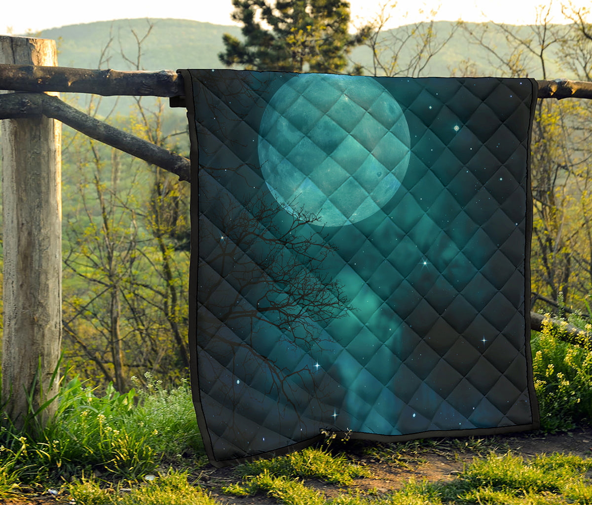 Night Sky And Full Moon Print Quilt