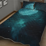 Night Sky And Full Moon Print Quilt Bed Set