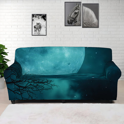 Night Sky And Full Moon Print Sofa Cover