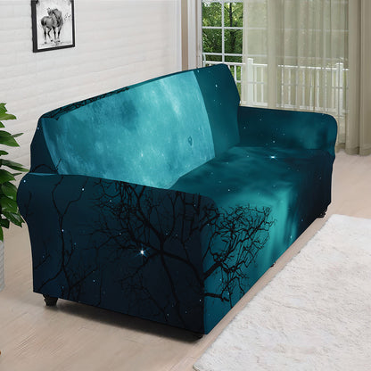 Night Sky And Full Moon Print Sofa Cover