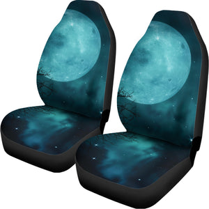 Night Sky And Full Moon Print Universal Fit Car Seat Covers