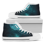 Night Sky And Full Moon Print White High Top Shoes