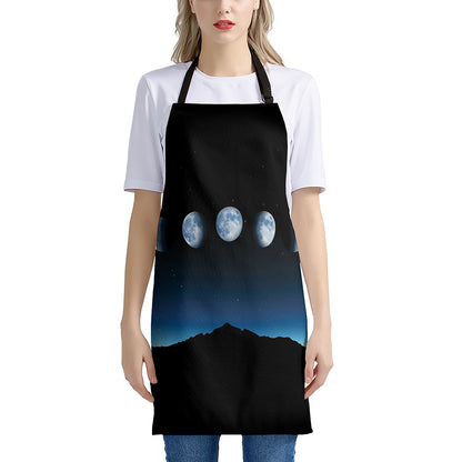 Night Sky And Moon Phase Print Apron