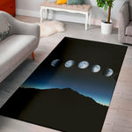 Night Sky And Moon Phase Print Area Rug