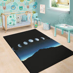 Night Sky And Moon Phase Print Area Rug