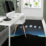 Night Sky And Moon Phase Print Area Rug