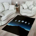 Night Sky And Moon Phase Print Area Rug