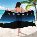 Night Sky And Moon Phase Print Beach Sarong Wrap