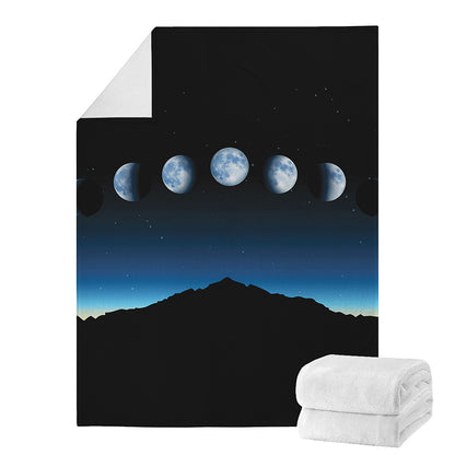 Night Sky And Moon Phase Print Blanket