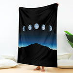 Night Sky And Moon Phase Print Blanket