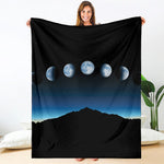 Night Sky And Moon Phase Print Blanket
