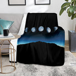 Night Sky And Moon Phase Print Blanket