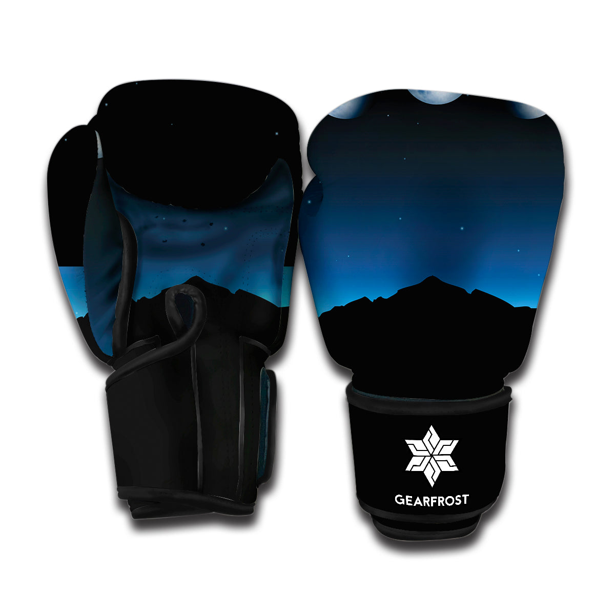 Night Sky And Moon Phase Print Boxing Gloves
