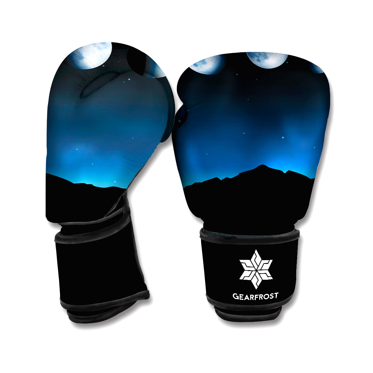 Night Sky And Moon Phase Print Boxing Gloves