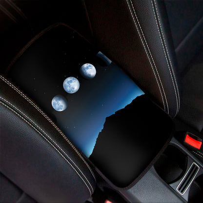 Night Sky And Moon Phase Print Car Center Console Cover