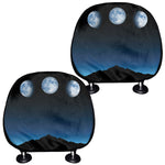 Night Sky And Moon Phase Print Car Headrest Covers