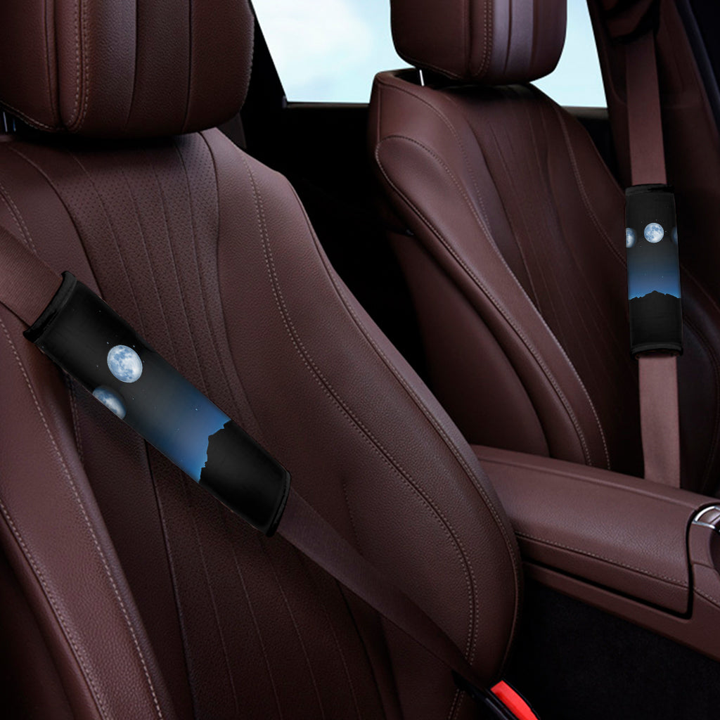 Night Sky And Moon Phase Print Car Seat Belt Covers