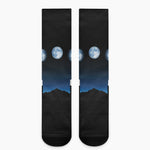 Night Sky And Moon Phase Print Crew Socks