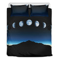 Night Sky And Moon Phase Print Duvet Cover Bedding Set