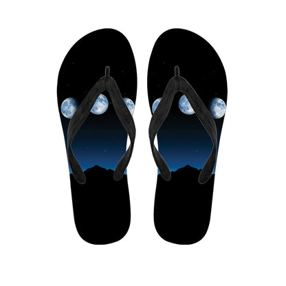 Night Sky And Moon Phase Print Flip Flops