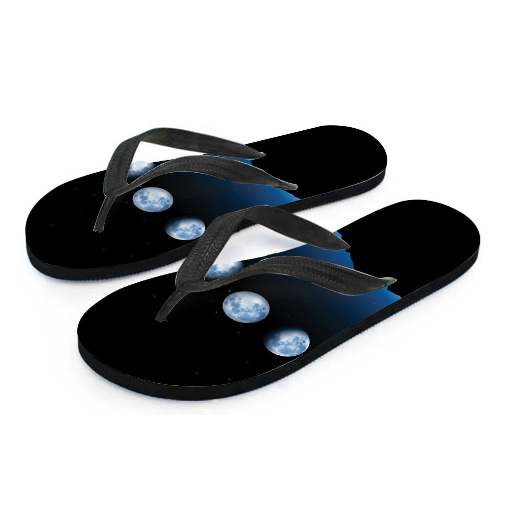 Night Sky And Moon Phase Print Flip Flops