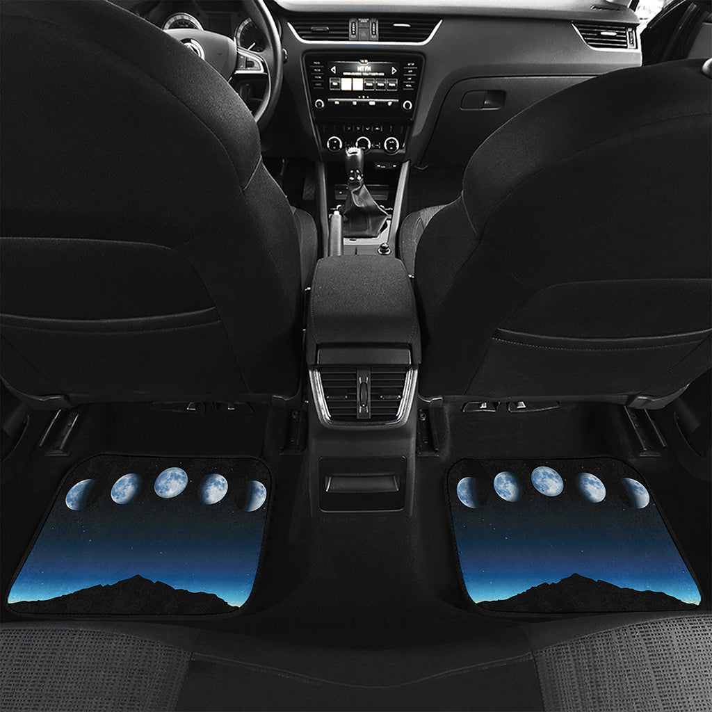 Night Sky And Moon Phase Print Front and Back Car Floor Mats