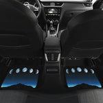 Night Sky And Moon Phase Print Front and Back Car Floor Mats