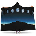 Night Sky And Moon Phase Print Hooded Blanket