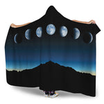 Night Sky And Moon Phase Print Hooded Blanket