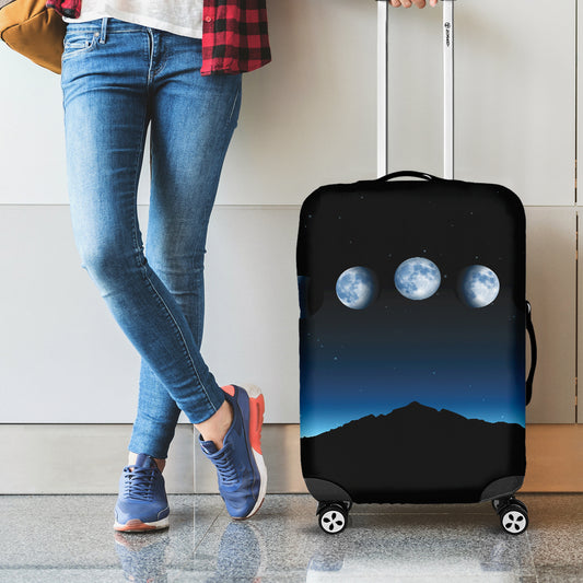 Night Sky And Moon Phase Print Luggage Cover