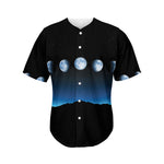 Night Sky And Moon Phase Print Men's Baseball Jersey