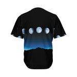 Night Sky And Moon Phase Print Men's Baseball Jersey